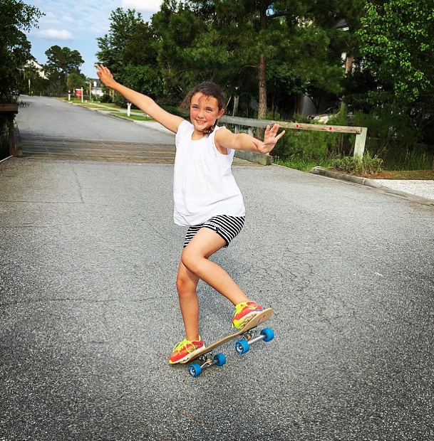 made her skateboard